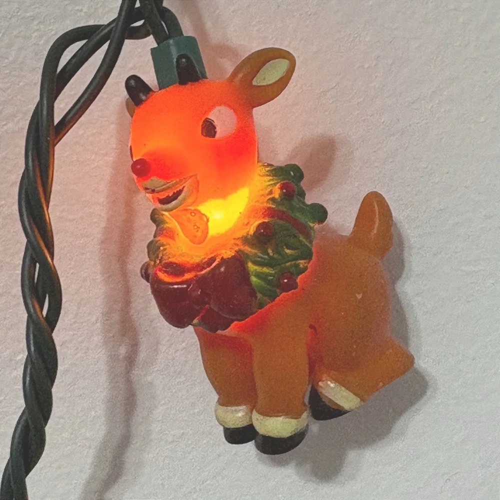 Disney Snow White Winnie the Pooh Santa Reindeer Christmas String‎ Light Lot 3pc